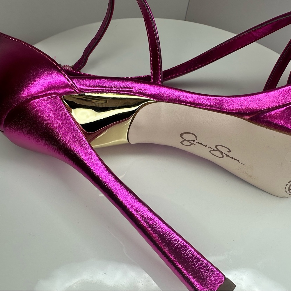 Jessica Simpson Shyremin Fuchsia Strappy Heels - Picture 9 of 13